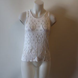 ALE BY ALESSANDRA WHITE CUT OUT TANK TOP SZ XS*